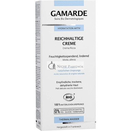 GAMARDE Bio-Kozmetika Ultra Bohatý Krém s Hyalurónovou Kyselinou, Shea Maslom a Argánovým Olejom, 40ml