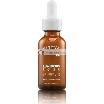 Alteya Organické Žiarivé Ružové Sérum na Tvár 30ml - NaTrue Certifikované Organické Čisté Prírodné Ľahké Hydratačné Krém pre Všetky Typy Pleti