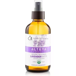   Alteya Organic Levanduľová Voda Spray 240ml - 100% Čistý Levanduľový Hydrolát - USDA Certifikovaná Organická - Tonikum na Tvár, Revitalizujúce Telo, Starostlivosť o Vlasy a Pokožku Hlavy - Čistí, Upokojuje, Vyrovnáva, Hydratuje
