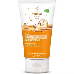   Weleda Bio Detský 2in1 Sprchový Gél a Šampón Ovocná Pomaranč, 150ml