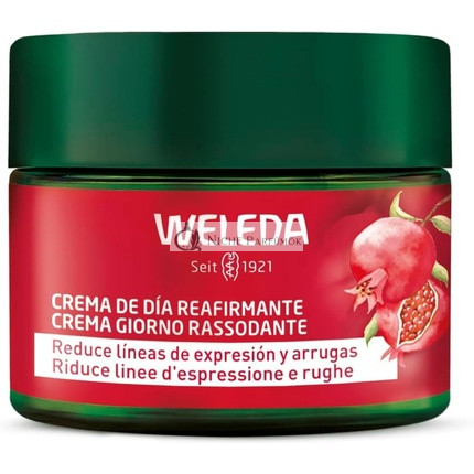 WELEDA Organický Spevňujúci Denný Krém Prírodná Kozmetika Proti Starnutiu s Olejom z Granátového Jablka a Maca Peptidmi, 50ml