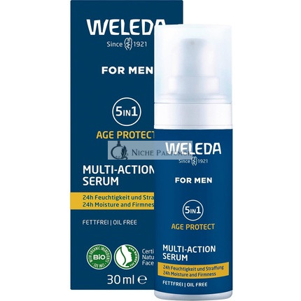 WELEDA Bio FOR MEN 5in1 Multi Action Serum Anti Aging Men's Face Care Concentrate, 30ml