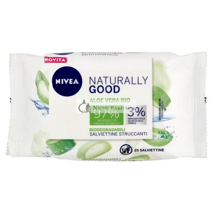 Pure & Natural Odličovacie utierky na tvár, 25 utierok