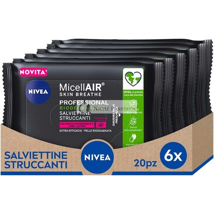 Nivea Micelárna voda Profesionálna 20 Vodotesné odličovacie obrúsky na citlivú pleť