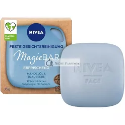   NIVEA MagicBar Osviežujúci Pevný Čistiaci Prostriedok na Tvár, 75g - Certifikovaná Prírodná Kozmetika s Mandľovým Olejom a Čučoriedkami