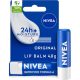 NIVEA Balzam na pery Originálna Starostlivosť 4.8g, Hlboká hydratácia pier na viac ako 24 hodín s prírodnými zložkami, bambuckým maslom a vitamínmi