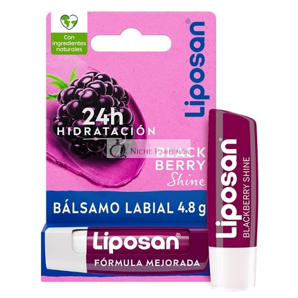 Liposan Blackberry Shine 4.8g Malinový Balzam na Pery Hydratačný Balzam na Krásne Mäkke Rty