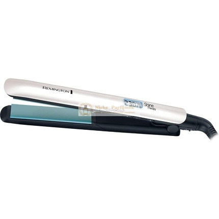 Remington Shine Therapy Žehlička na Vlasy S8500 s Vysokokvalitným Keramickým Povrchom Obohateným o Mikro Častice pre Viac Lesku - Marocký Argánový Olej a Vitamín E - LCD Displej, 150-230°C