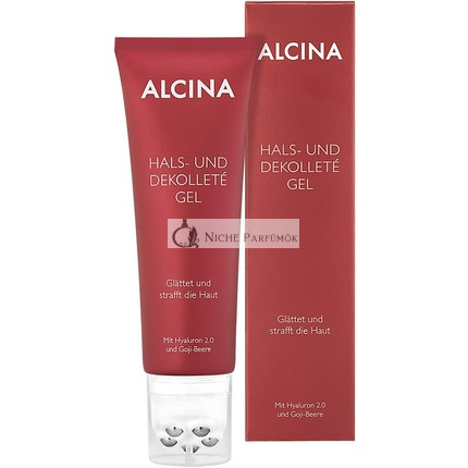 ALCINA Gél na krk a dekoltáž, vyhladzuje vrásky a spevňuje pleť, 100ml, s Hyalurónom 2.0 a Goji bobuľami - vrátane masážneho aplikátora