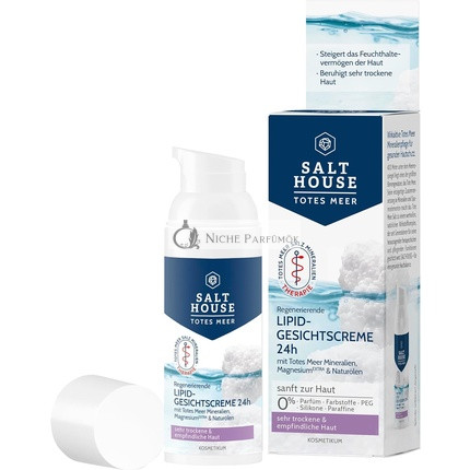Salthouse Mŕtve more Terapia Lipidový Krém na Tvár 24-hodinový s Omega Mastnými Kyselinami pre Veľmi Suchú a Citlivú Pokožku, 50ml