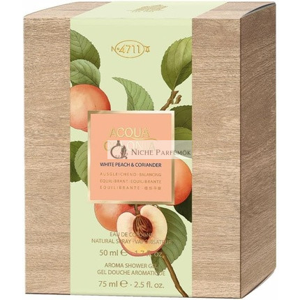 Acqua Colonia Biela Broskyňa a Koriander 2-dielna Darčeková Sada: Eau De Cologne 50ml + Sprchový Gél 75ml