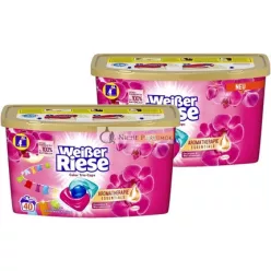   Weißer Riese Color Trio Caps Aromaterapeutické Základné Zloženie 40 Praní s Orchideou a Makadámovým Olejom