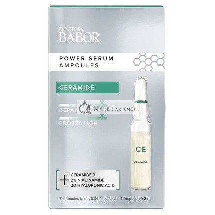 DOCTOR BABOR Power Serum Ceramidové Ampulky s Hyalurónovou Kyselinou a Ceramidmi pre Zdravú Pokožkovú Barieru, Vegánska Formula, 7x2ml