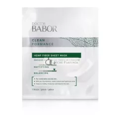   DOCTOR BABOR CLEANFORMANCE Maska z Konopných Vlákien s Hyalurónovou Kyselinou Chladivá Maska na Mastnú a Kombinovanú Pokožku