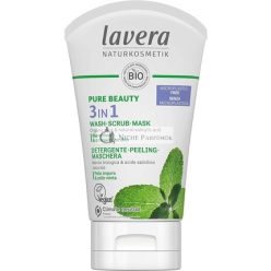   Lavera Pure Beauty 3v1 Umývací, Peeling a Maska s Organickou Mätou a Prírodnou Kyselinou Salicylovou, 125ml