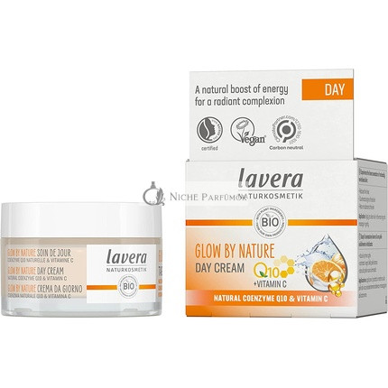 lavera GLOW BY NATURE Denný krém s Q10 a vitamínom C, 50 ml - PETA certifikovaný