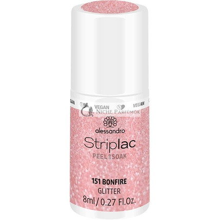 alessandro Striplac Peel or Soak Vegan Bonfire LED lak na nechty v ružovej, 8ml