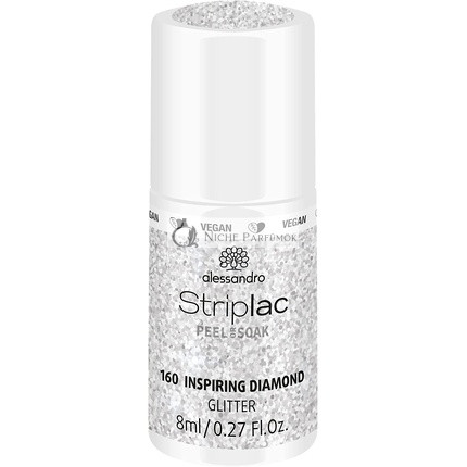 alessandro Striplac Peel or Soak Vegan Inspiring Diamond LED Lak na Nechty v Striebornom 8ml