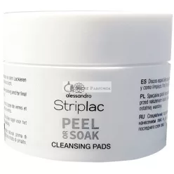   alessandro Striplac Peel or Soak Čistiace Podložky pre Prírodné Nechty s Arómou Broskyne, 50 Podložiek