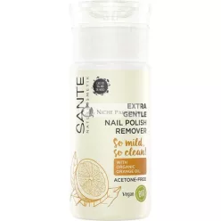   SANTE Naturkosmetika Extra jemný odstraňovač laku na nechty s organickým pomarančovým olejom a organickým alkoholom, 100ml