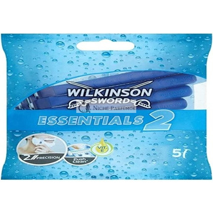 Wilkinson Sword Essentials 2 Citlivé Jednorazové Holiace Strojčeky pre Mužov 5 ks