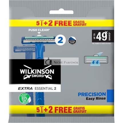 Wilkinson Sword Extra 2 Presné Jednorazové Holiace Strojčeky pre Mužov s protišmykovou rukoväťou a čistiacim tlačidlom