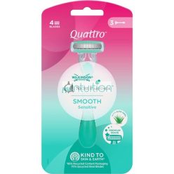  Wilkinson Sword Quattro Pre Ženy Citlivý Komfort Jednorazové Holiace Stroje - Balenie 3