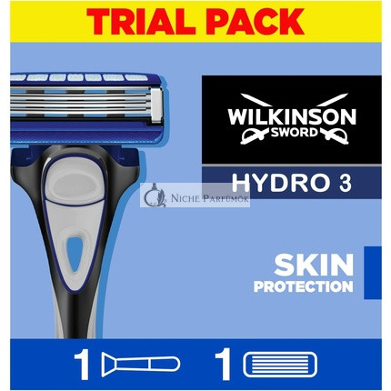 Wilkinson Sword Hydro 3 Ochranný holiaci strojček pre mužov s rukoväťou + 1 náhradná čepeľ