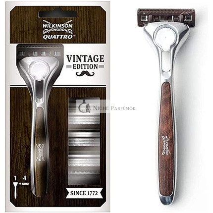 Wilkinson Quattro Vintage holiaci strojček + 4 náhradné čepele