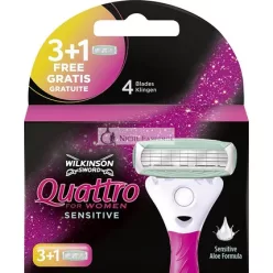   Wilkinson Sword Quattro pre Ženy Citlivé Holiace Čepele 4 kusy