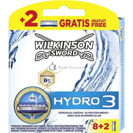 Wilkinson Sword Hydro 3 Pánské Břity - 10 Břitů - Balení 8 + 2