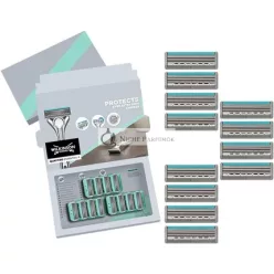   Wilkinson Sword Quattro Essential 4 pre mužov citlivý titán, 12 holiacich čepelí