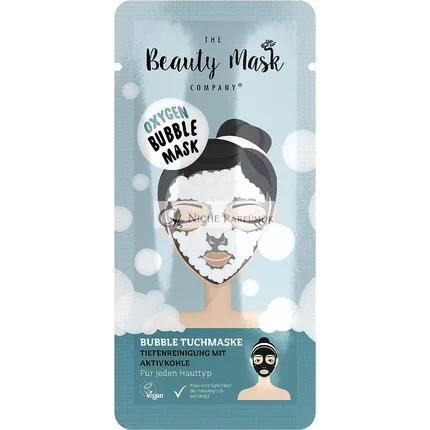 The Beauty Mask Company Oxidový Bublinkový Maska Čistiaca Tkaninová Maska s Aktivovaným Uhlím, 25g