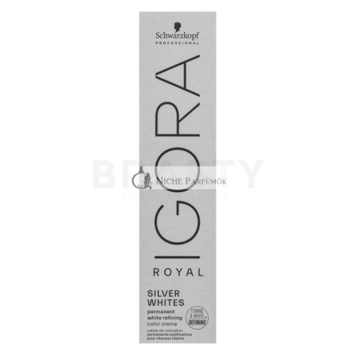 Schwarzkopf Professional Igora Royal SilverWhite Permanent White Refining Color Creme profesionálna permanentná farba na vlasy pre platinovo blond a šedivé vlasy Silver 60 ml