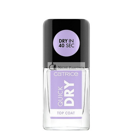 Catrice Rýchloschnúci Top Coat Priehľadný Dlhodobý Lesklý Vegánsky Lak na nechty, 10.5ml