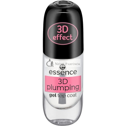 Essence 3D Plumping Gel Top Coat Priehľadný, Dlhodobý, Gélový Intenzívny Lesk