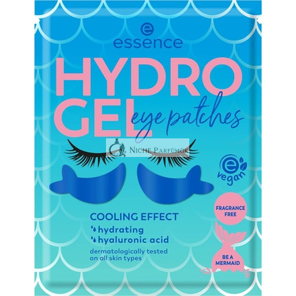 Essence Hydro Gel Očné Patches č. 03 Modré Hydratačné Výživné Chladivé Vegánske Bezolejové Bezparfumové Bezalkoholové, 1 pár