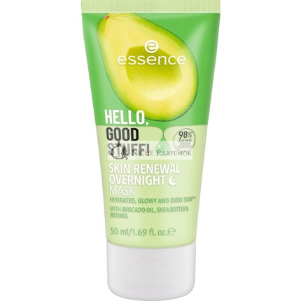 essence Hello, Good Stuff! Obnovujúca nočná maska na pleť, zvlhčujúci nočný krém, transparentná, vegán, bez parabénov, bez mikroplastov, bez nanomateriálov 50ml