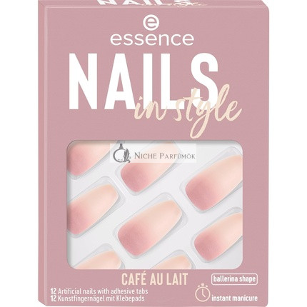 Essence Umelé Nechty č. 16 - Café au Lait, Okamžitý Výsledok, Lesklá Farba, Intenzívne Bez Nanopartikul