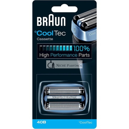Braun Series 4 Elektrický Holiaci Strojček Náhradná Hlava Kompatibilná so Všetkými CoolTec Elektrickými Holiacimi Strojčekmi 40B Modrá