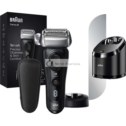 Braun Series 8 8410s Elektrický Holiaci Strojček, Hlava S 3+1 Presným Zastrihávačom, Sonic Technológia A 40° Nastavenie Hlava, Mokré A Suché Použitie S 60 Minútovou Batériou