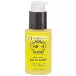   RICH Čisté Luxusné Hodvábne Olejové Sérum s Organickým Jojobovým a Sladkým Mandľovým Olejom pre Všetky Typy Vlasov, 60ml