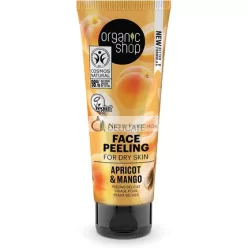   Organic Shop Jemný Peeling na Tvár S Marhuľou a Mangom Pre Suchú Pleť, 75ml