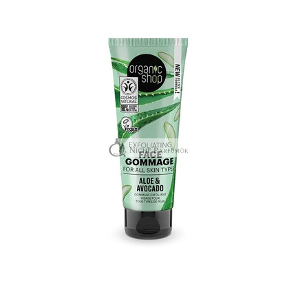 Organický obchod Avokádový a Aloe pleťový peeling pre všetky typy pleti, 75ml