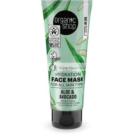 Organický obchod Hlboká hydratačná maska na tvár pre všetky typy pleti s avokádom a aloe 75ml