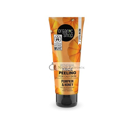 Organic Shop Obnovujúci Čistiaci Peeling na Tvár pre Mastnú Pokožku Tekvica a Med 75ml