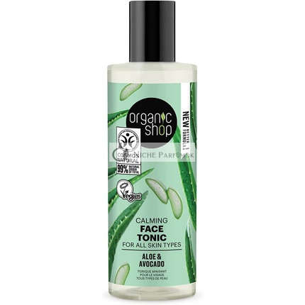 Organický obchod upokojujúci tonikum na tvár s avokádom a aloe pre všetky typy pleti, 150ml