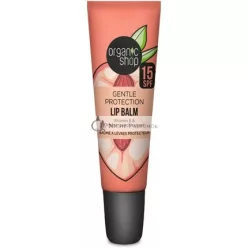   Organic Shop Jemná Ochrana Vitamínový Booster Balzam na Pery SPF 15 s Vitamínom E a Extraktom z Broskýň 10ml