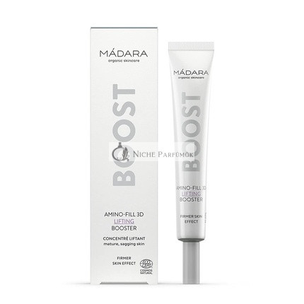MÁDARA Organic Skincare BOOST Amino-Fill 3D Lifting Booster 25ml, Spevňujúci, Hladký, Kolagén-Boosting, Vegán, Ecocert Certifikovaný, Recyklovateľné Balenie