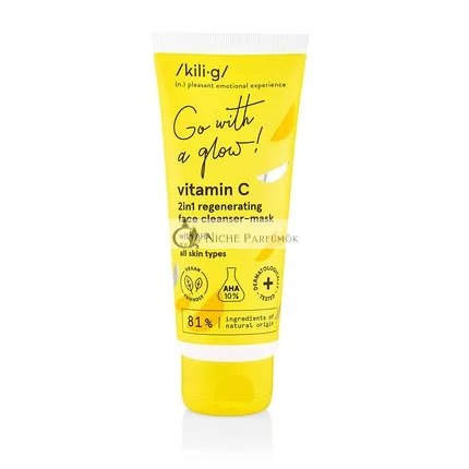 KILIG 2 v 1 Regenerujúci čistiaci prostriedok na tvár a maska na tvár s AHA kyselinami, 75ml